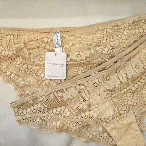 Free People Intimately Lace Panties Beige Tan Nude Set Of 2 Size S